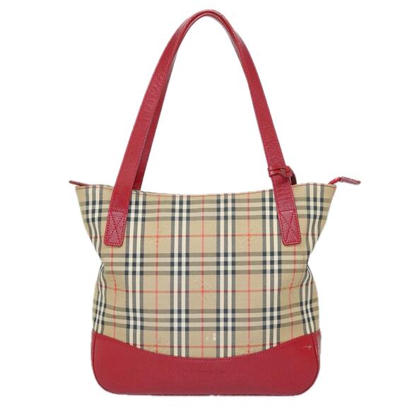 Burberry Nova Check Tote Bag Canvas Beige Red - Picture 12 of 16